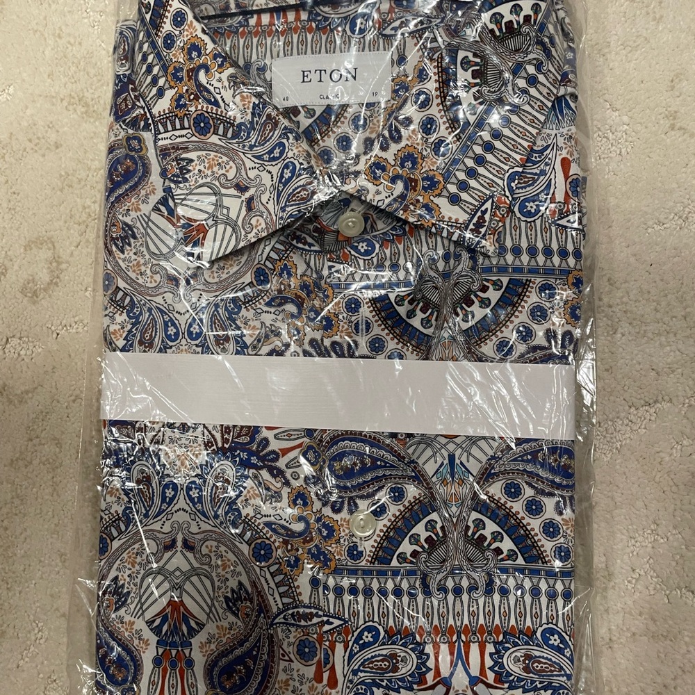 ETON Men's Multicolor Paisley Button Down Shirt